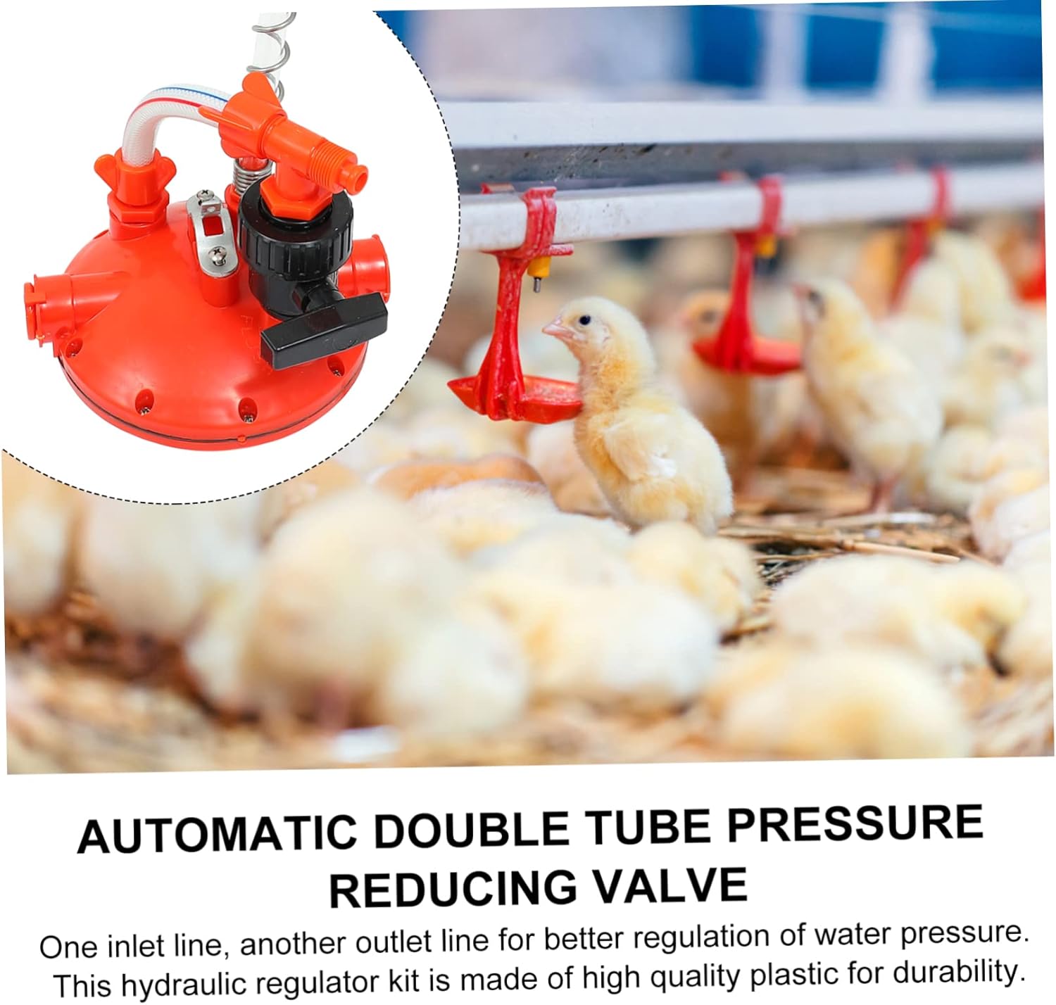 VICASKY Hens Water Dispenser Automatic Chicken Water Fountain Adjustable Pressure for Poultry Farm Use