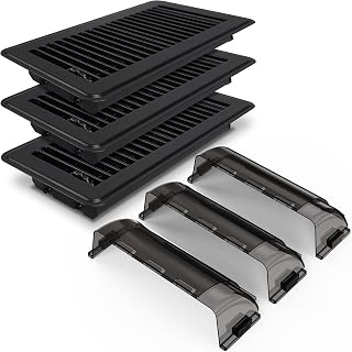 Floor Register 4" x 10" (Duct Opening Size) Vent Deflector for Floor Vent Home Sidewall Office or Ceiling Vent (Magnetic Adjustable Outlet Deflector) 3 Pack