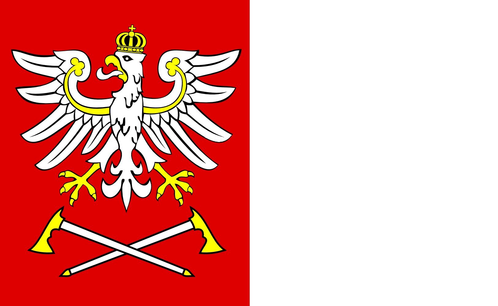 Drapeau Czarny Dunajec de qualité supérieure avec finitions pour bâtiment officiel