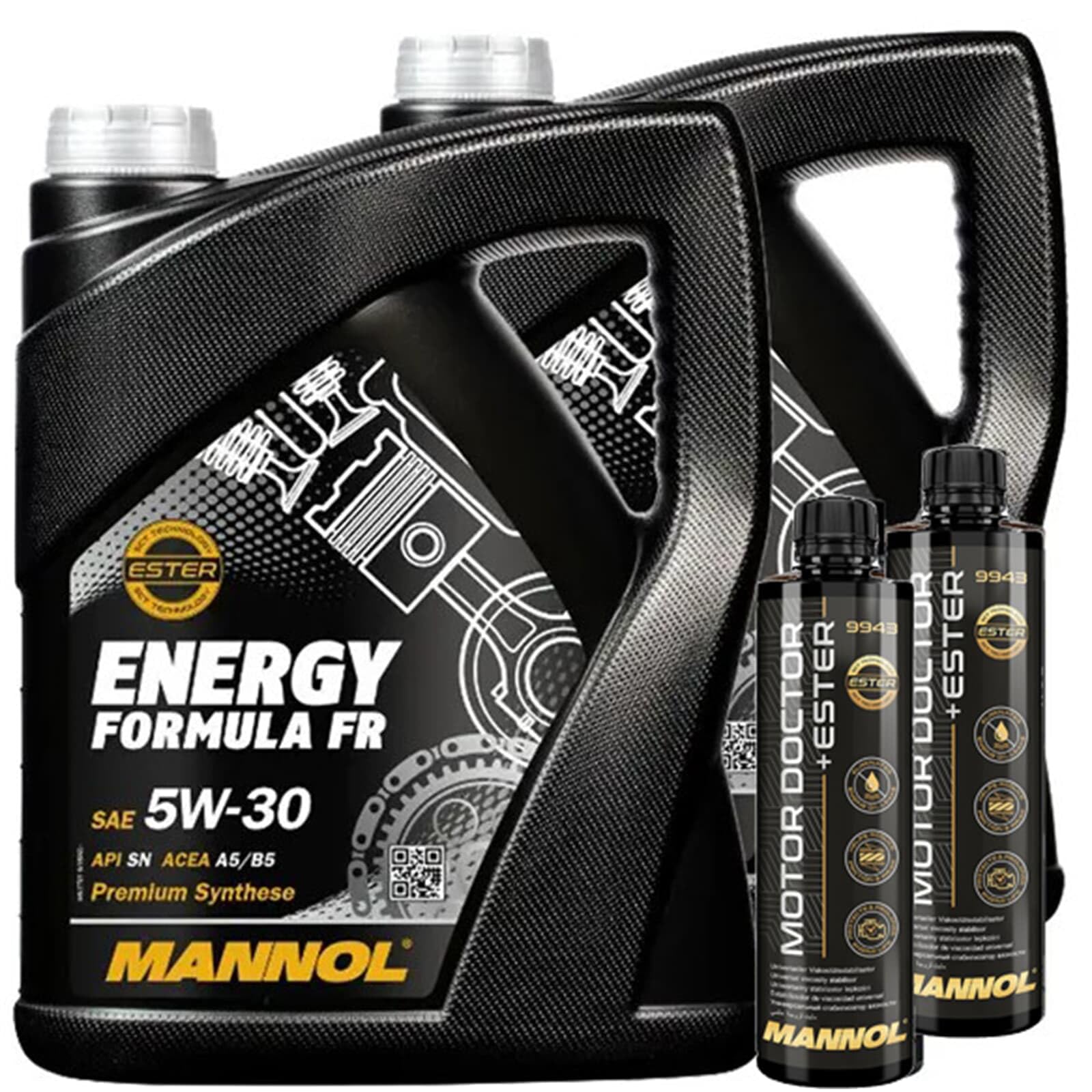 2x5L Mannol 5W30 Öl+2xMOTOR Doctor+Ester | SAE 5W-30 Mn 7707, Api Sn,