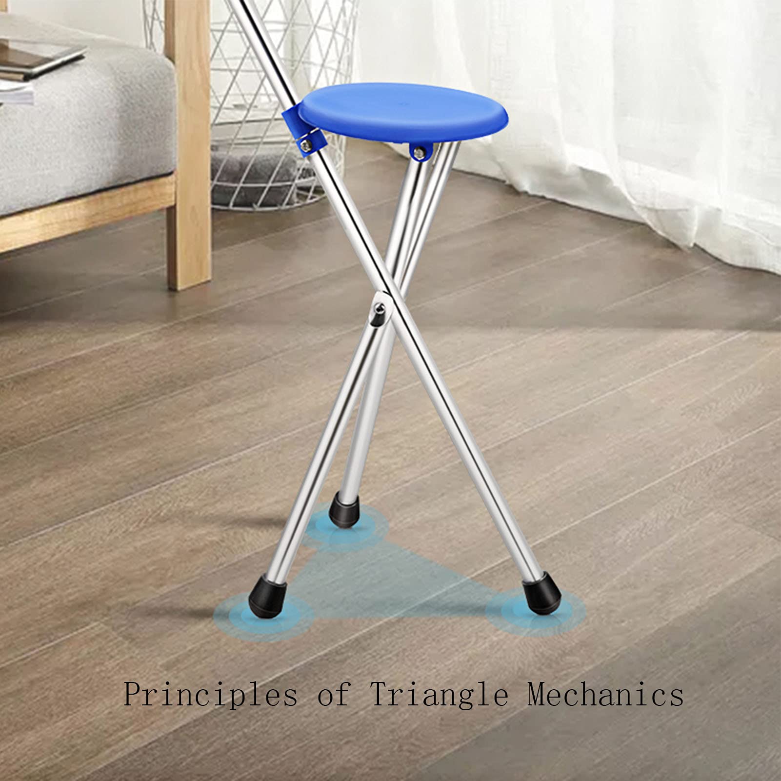 Sedile per bastone da passeggio pieghevole, sgabello in canna in lega di alluminio Sedile per sedia con stampella, bastone da passeggio leggero antiscivolo per anziani, bastone da passeggio pieghevo