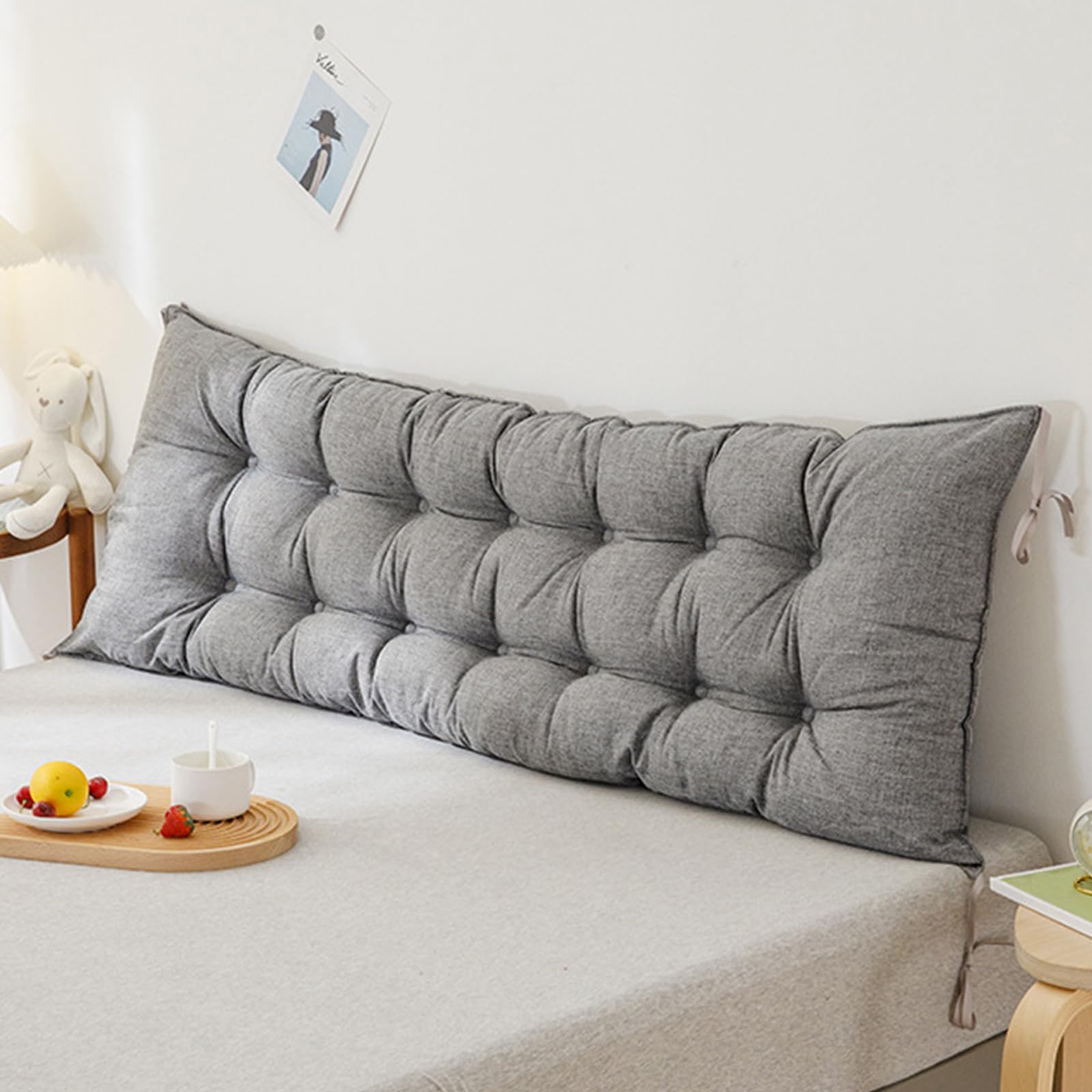 Coussin De Dossier De Lit Coussin De Lecture pour Canapé-Lit Coussin Lombaire Confortable Appui-Tête pour Tête De Lit avec Housse Amovible pour Chambre Tatami,A,120 x 10 x 50 cm