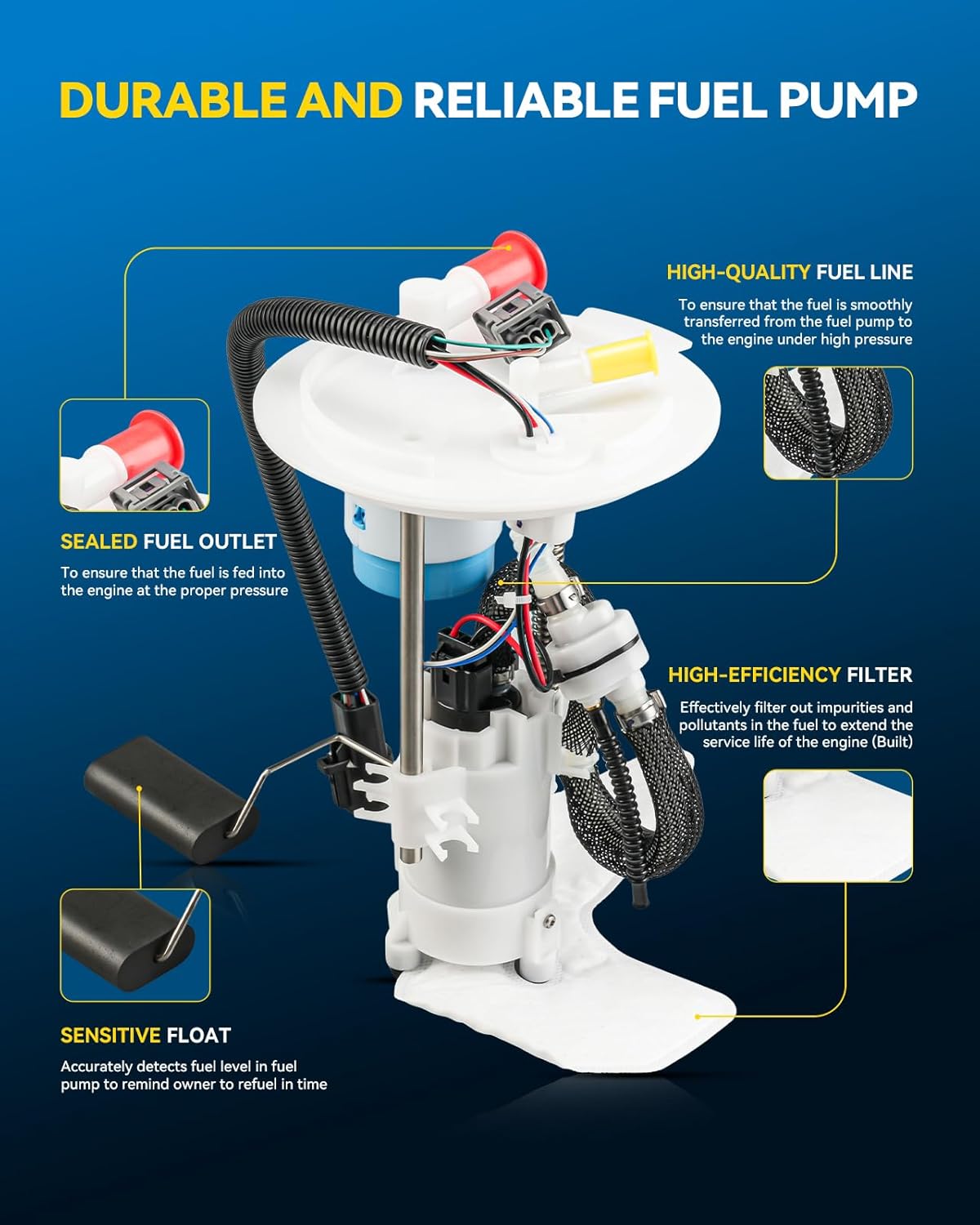 PHILTOP Electric Fuel Pump Assembly Fits for Ford Explorer and Mercury Mountaineer 2004 2005 V8, FG0876