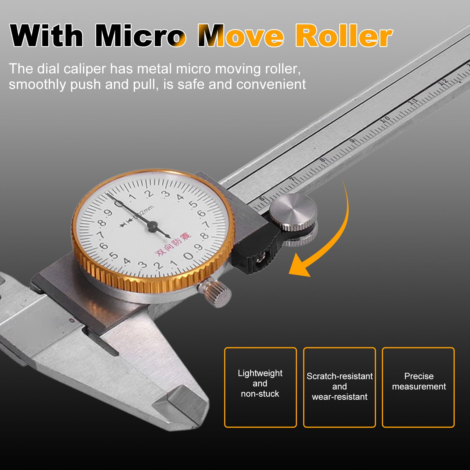 Calibro A Corsoio Con Quadrante, 150mm/0,02mm Calibro Analogico Con Orologio, Calibri A Quadrante Ad Alta Precisione Acciaio Inossidabile Dial Caliper Per Misurzione Esterna Interna Profondità