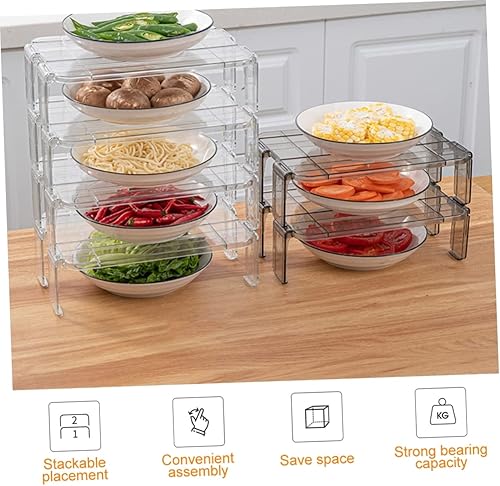 Miniatura 9 de 2 unidades de estantes para refrigerador, estantes organizadores de refrigerador, bandeja de clasificación multicapa, estantes apilables, estantes