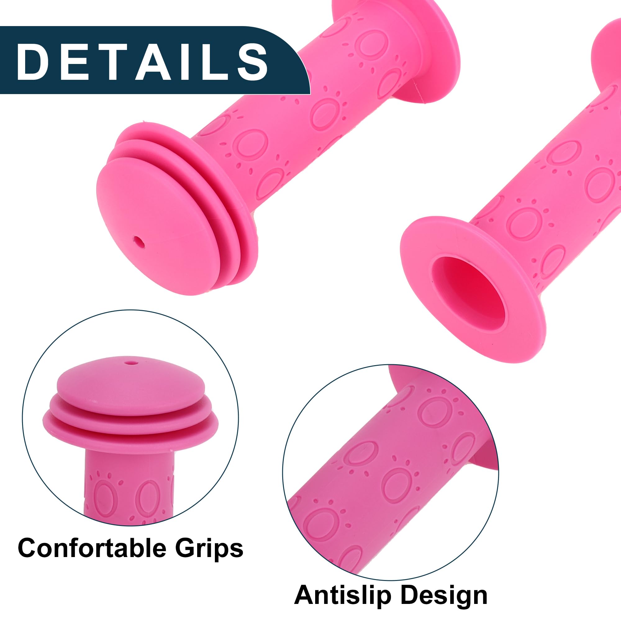 TUCKBOLD Child Bike Handlebar Grips Covers 105mm Long Soft | Children Bicycle End Grips Protector Pink 1 Pair - Image 4