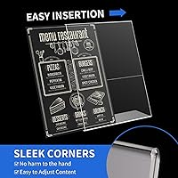 Vista 4 de Paquete de 12 soportes acrílicos para letreros de 8.5 x 11 pulgadas, soporte para letrero transparente en forma de L, soporte de plástico