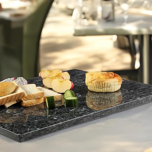 Miniatura 6 de Tabla de cortar de granito noruego de lujo para cocina, losa de piedra grande hecha a mano de 16 x 12 pulgadas para queso, embutidos, tabla de