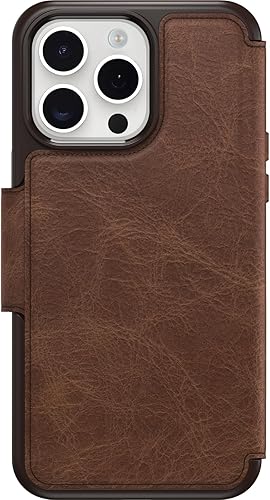 Miniatura 2 de OtterBox Funda Strada Folio Series para iPhone 15 Pro MAX (solamente) - ESPRESSO (marrón), tarjetero, broches a presión a MagSafe, piel auténtica,
