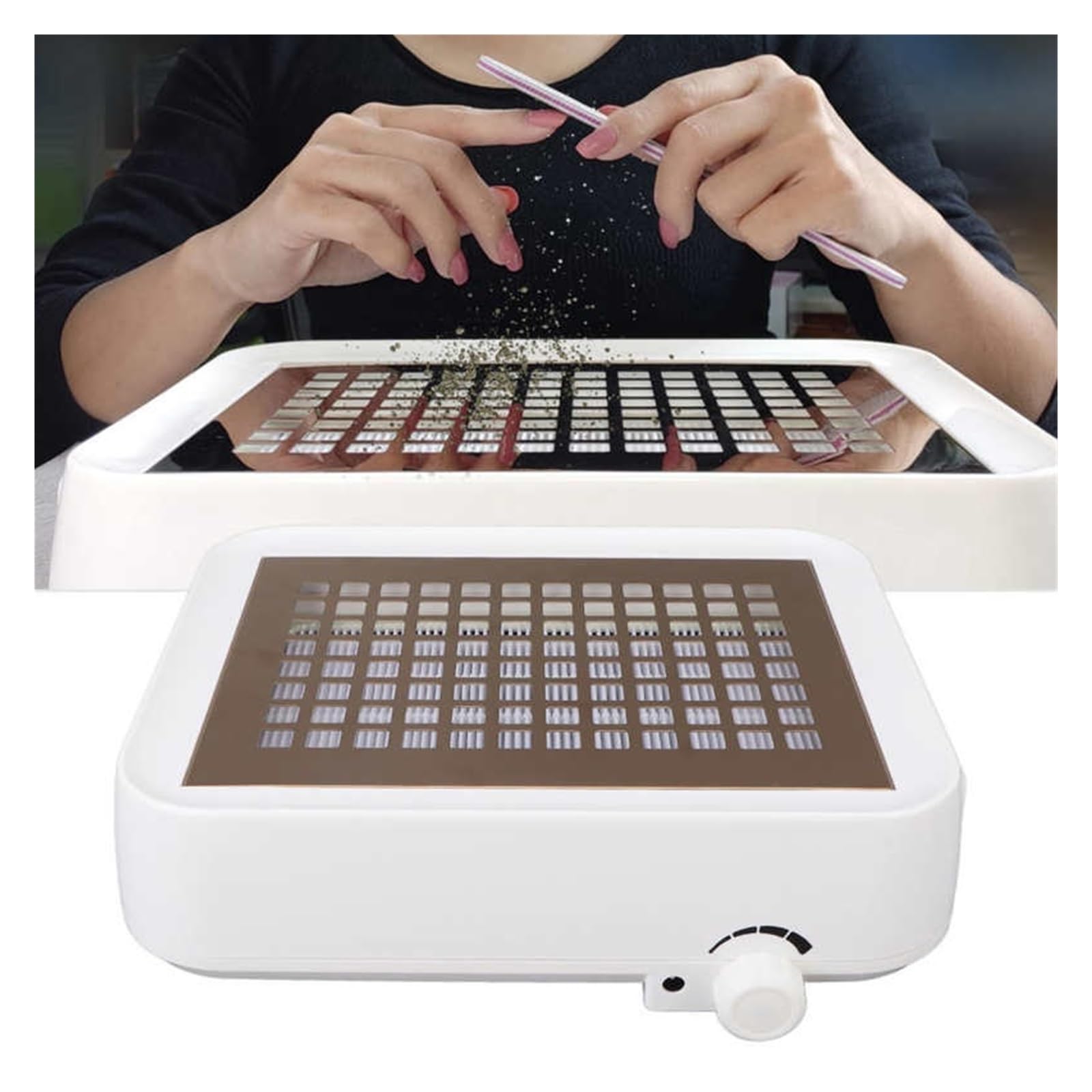 Colector de polvo para uñas, Limpiador de Arte uñas, encimera integrada, manicura ajustable, herramienta succión fuerte, aspirador Para uso doméstico