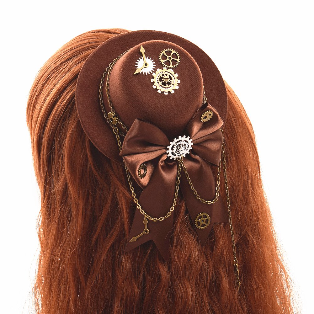 BLEBLESSUME Victorian Steampunk Mini Top Hat Hair Clip for women - Image 3