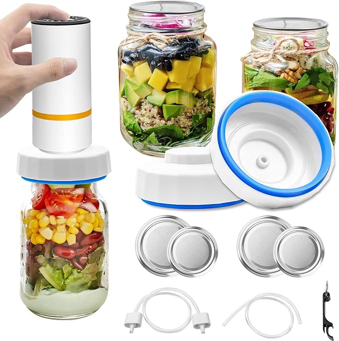 Electric Mason Jar Vacuum Sealer Kit ,Handheld Food Vacuum Sealer and