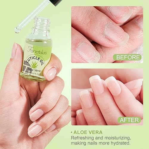 Miniatura 3 de Foriotalas Aceite de cutícula para uñas, aceite de cutícula de jojoba para manicura contiene vitamina B&E, aceite hidratante solar fortalece el