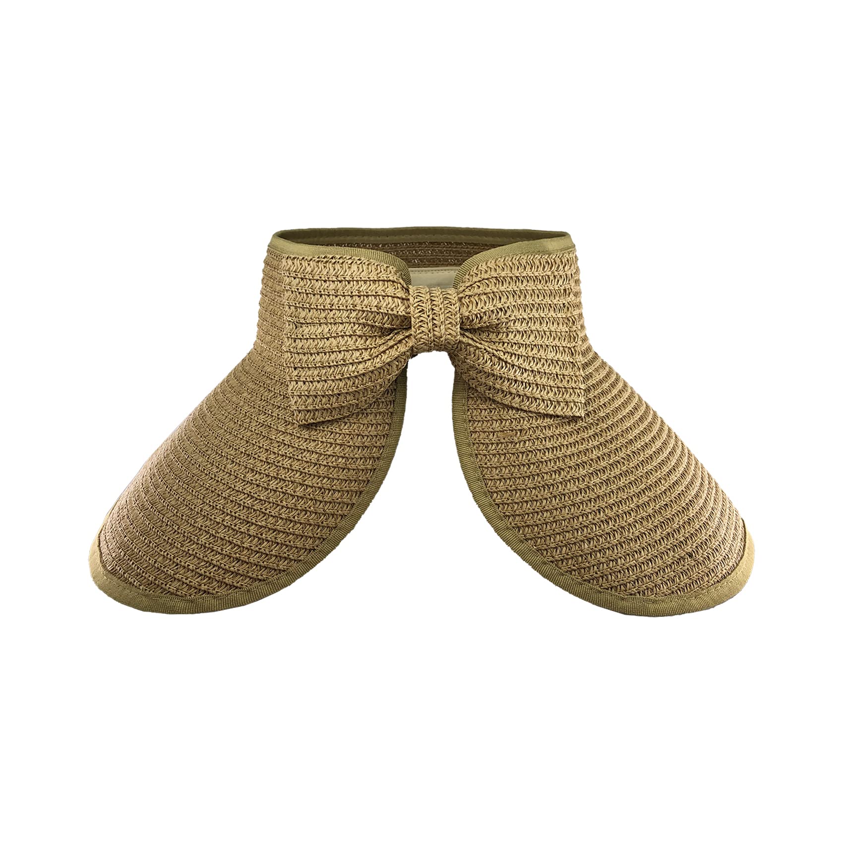 Women’s Roll Up Sun Visor Hat – Wide Brim Packable Beach Hat for Travel, Ponytail Friendly Summer Hat