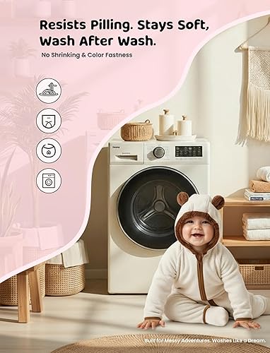 Miniatura 6 de PATPAT Mameluco de forro polar con capucha y pies para bebé, fundas suaves y cálidas, apto para asiento de automóvil, cremallera fácil, lindo