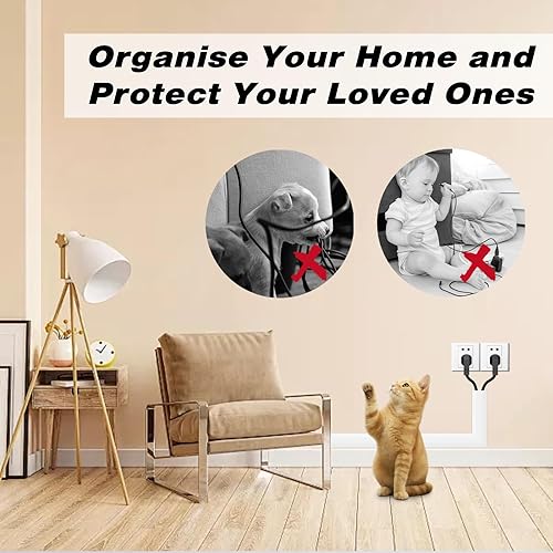 Miniatura 8 de Ocultador de cable de silicona de 39 pulgadas para 2 a 3 cables, cubiertas de cable autoadhesivas de apertura lateral flexible para cables en TV de