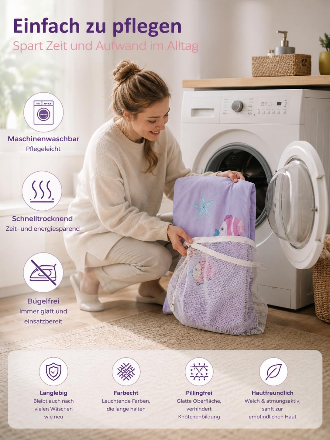 Copripiumino Singolo Unicorno per bambina, set piumone unicorno morbido in microfibra, stampa cartone animato 135x200 + federa 50x80