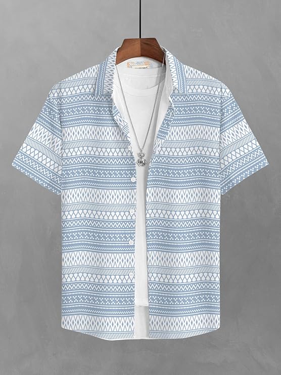 Style meets comfort with the BULLMER Trendy Regular Fit Printed Casual Shirt for Men. Designed for the modern man, this shirt effortlessly blends sophistication, durability, and comfort — perfect for work, parties, or everyday wear. image 2
