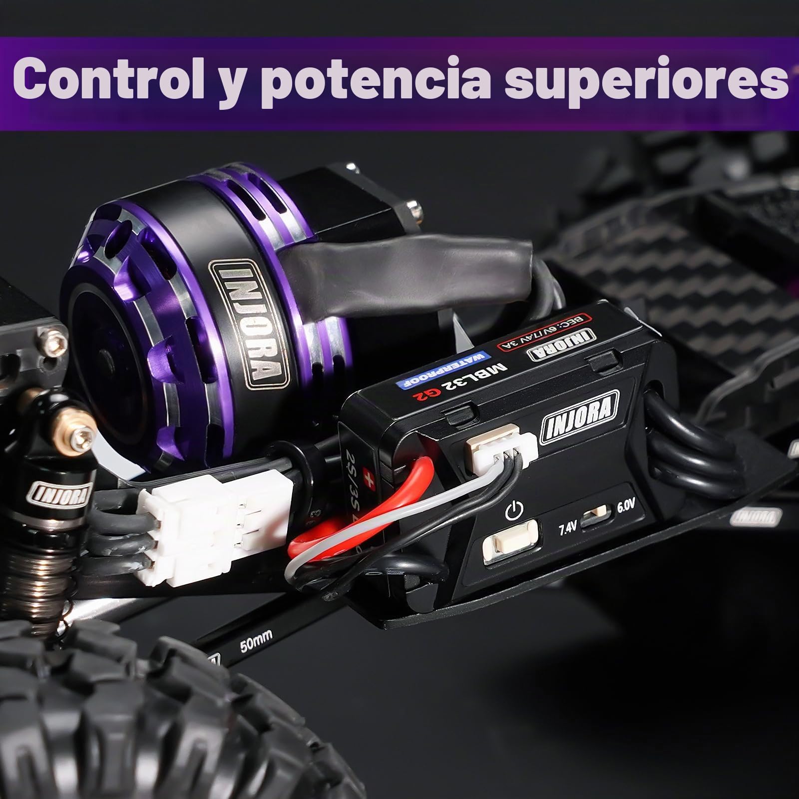 INJORA MBL32 G2 ESC Sin Escobillas Impermeable & Motor Outrunner 2204 Fat Viper para 1/24 Axial SCX24