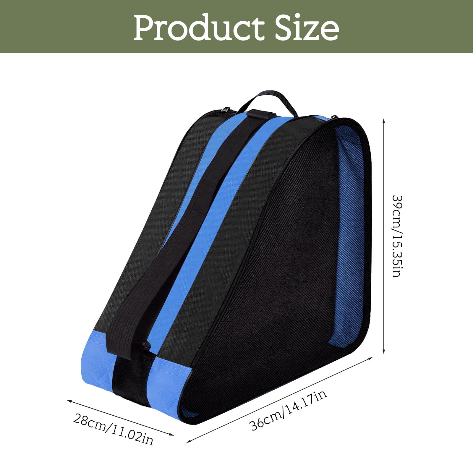 Bolsa para patines de hielo con correa ajustable para niños