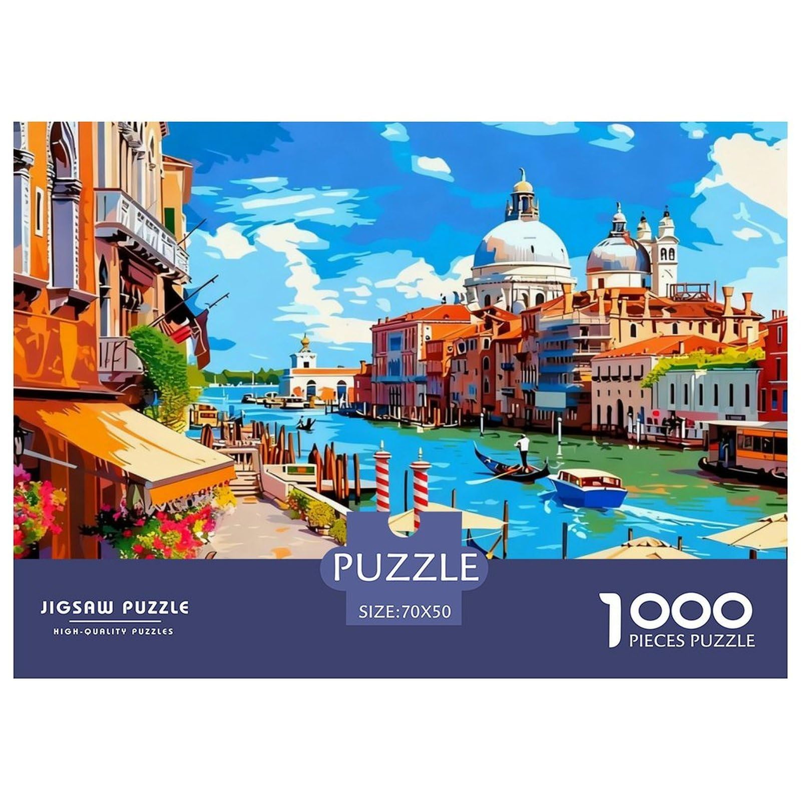 Jigsaw Puzzle 1000 Pieces Venice Canals Jigsaw 70x50cm/1000pcs Gift For Kids Stress Reliever Family Game DIY Cardboard