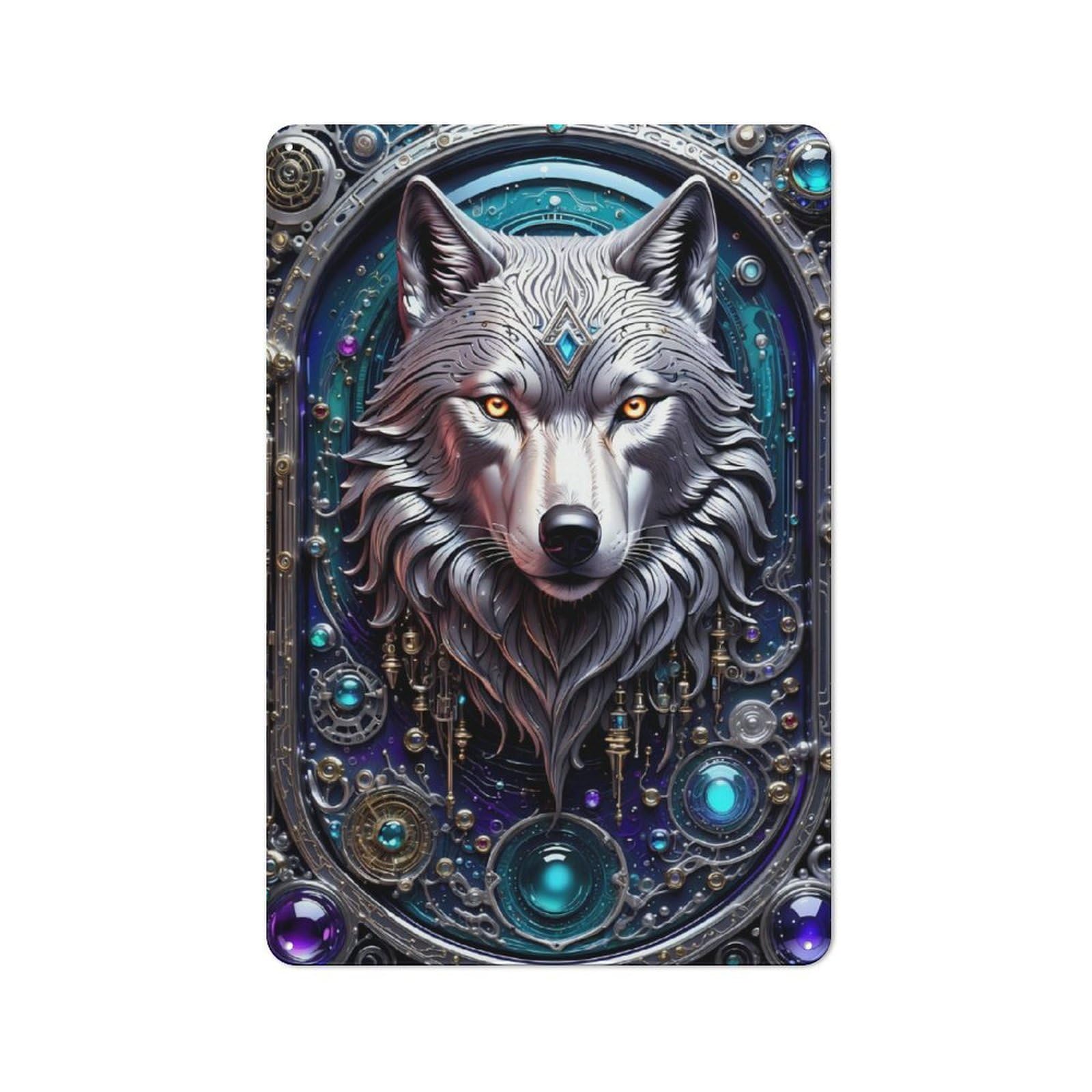 Junmoney Galactic Wolf Chronicles Printed Metal Sign 30X20cm For Hobby Room Or Studio, For Creative Interior Collectors