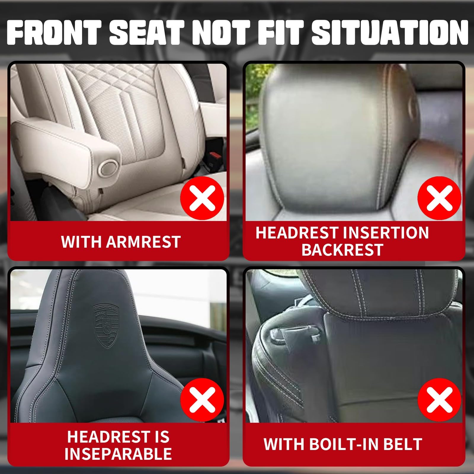Fundas Asiento Cuero Coche - Juego Completo 5 Piezas (Delanteros y Traseros) - Impermeables, Cómodas - Compatible AirbagCinturón Seguridad【para New Hyunda Tucson 2024,Gris】
