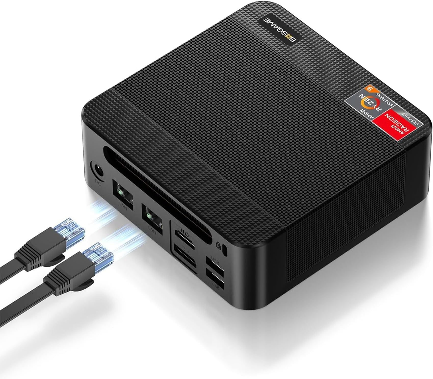 BOSGAME Mini PC P4 Ryzen 7 5825U (up to 4.5GHz, 8C/16T) Mini Computers DDR4 16GB RAM 512GB M.2 NVMe SSD, Mini PC Windows 11 Pro Dual 2.5G RJ45 LAN, HDMI DP & TypeC 4K@60Hz WiFi 6E