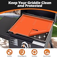 Vista 4 de Alfombrilla de silicona para parrilla de 17 pulgadas para Blackstone, cubierta protectora magnética, cubierta superior de parrilla Blackstone