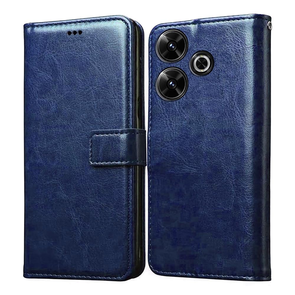Amazon Brand- Solimo Flip for Mi Redmi 13 5G (Leather_Blue) (B0D9FD4R4Y) Amazon Price History, Amazon Price Tracker