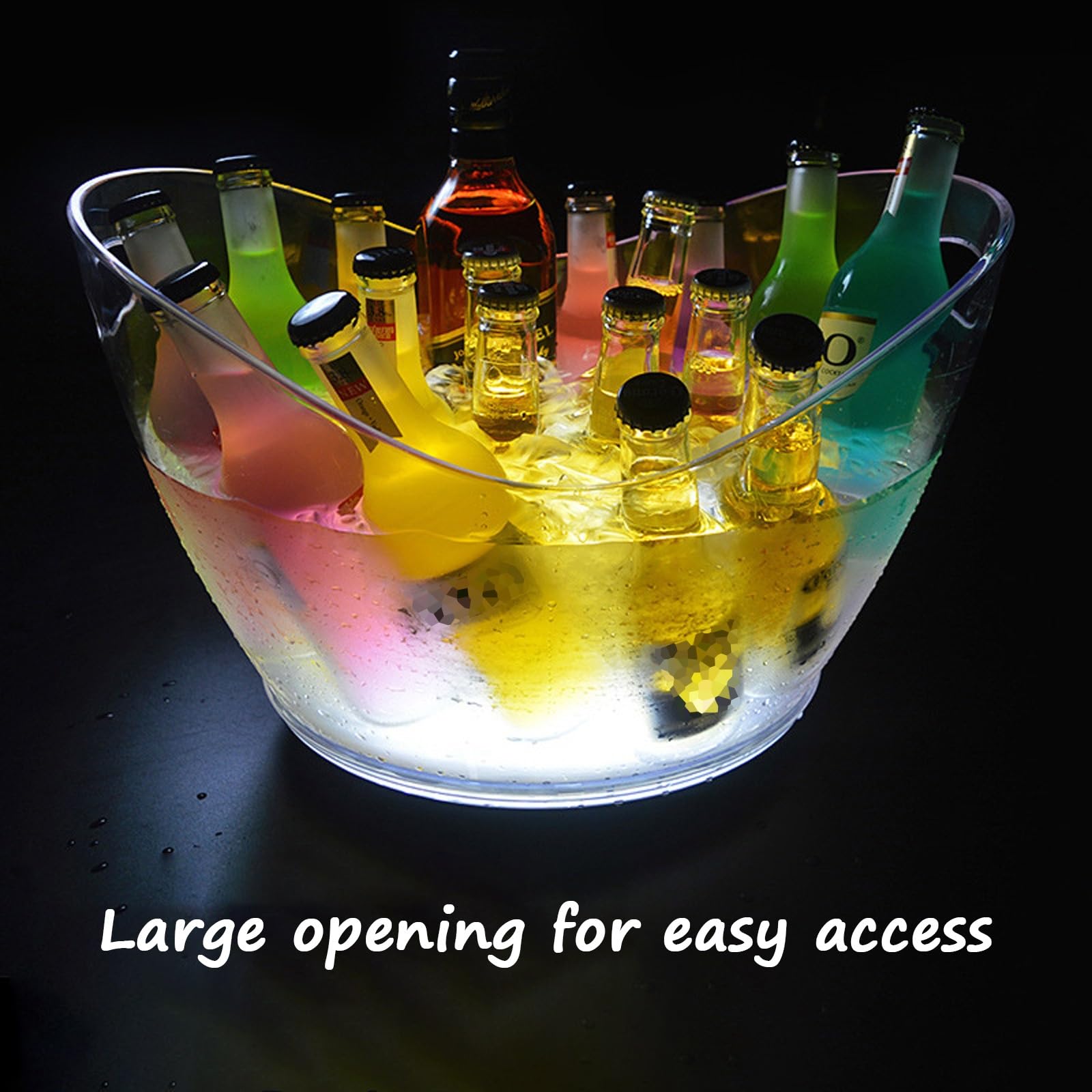 Cubo de hielo transparente de plástico PET de 4 L, 8 L, 12 L, para vino, cerveza, bebidas, perfecto para fiestas, eventos y celebraciones, ligero y elegante