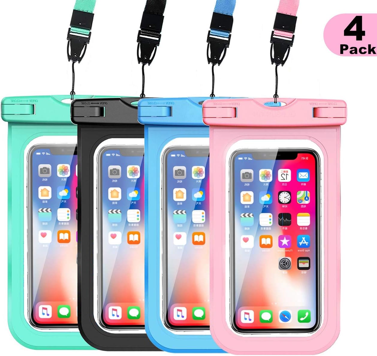 Universal Waterproof Case,WJZXTEK IPX8 Waterproof Phone Pouch Underwater Dry Bag,Compatible iPhone 11 Xs Max/Xr/X/8/8plus/7/7plus Galaxy s9/s8 Note 9/8 Google Pixel up to 6.5"