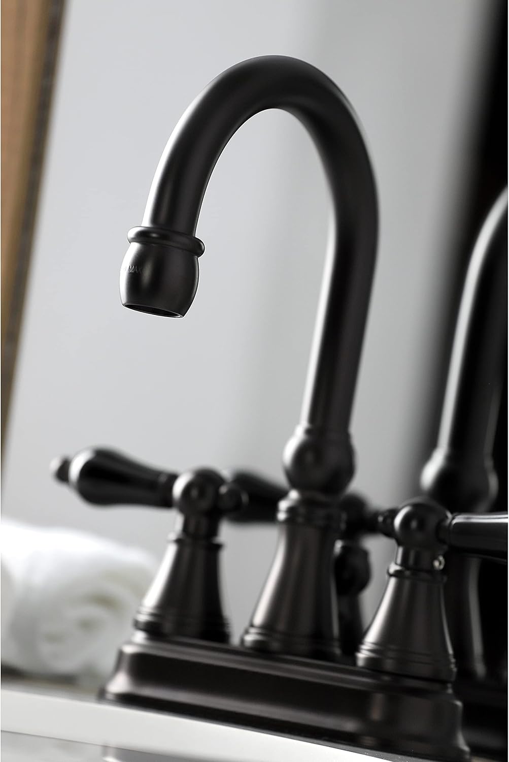 Kingston Brass KS2615PKL Duchess 4 in. Centerset Bathroom Faucet with Brass Pop-Up, Oil Rubbed Bronze