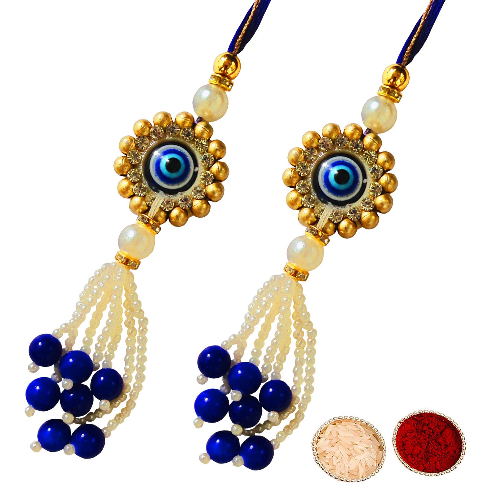 Buyent ® evil eye lumba rakhi for bhabhi set of 2 chuda rakhi for sister latkan rakhi for bhabhi chuda hanging rakhi raksha bandhan Traditional Rakhi with roli chawal pack (B0CDVKY35N) Amazon Price History, Amazon Price Tracker
