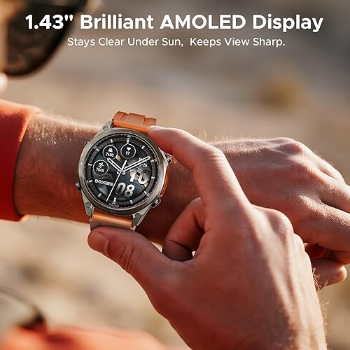 Miniatura 5 de DOOGEE Anywise W1 Pro - Reloj inteligente para hombre, 5 ATM de doble banda GPS sin conexión, relojes inteligentes de fitness de 1.43 pulgadas para