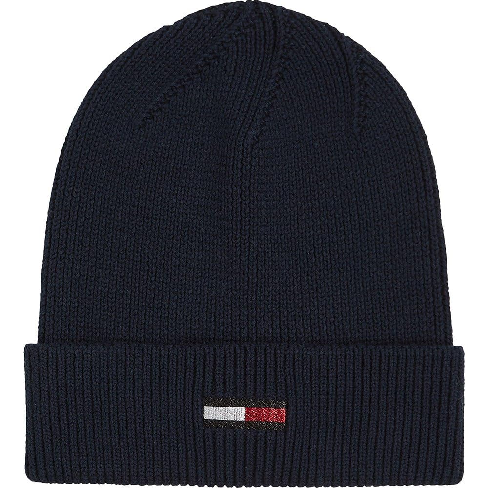 Tommy Jeans Women's Blue (Dark Night Navy) Tjw Elongated Flag Beanie Aw0aw16777 Os