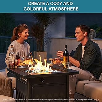 NUPICK 5 Pound Fire Glass, 1/2 Inch Reflective Fire Pit Glass, Tempered Firepit Glass Rock for Propane or Natural Gas, Glass Rocks for Fire Pit Table or Fireplace, Aqua Blue & Copper & Platinum Mix