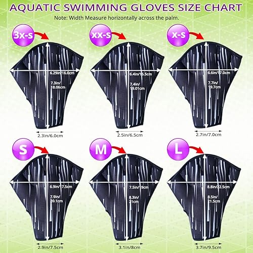 Miniatura 6 de Swimming Gloves Aquatic Swim Training Glove Neoprene Webbed Fitness and Water Aerobics Resistance Gloves for Men Women Children