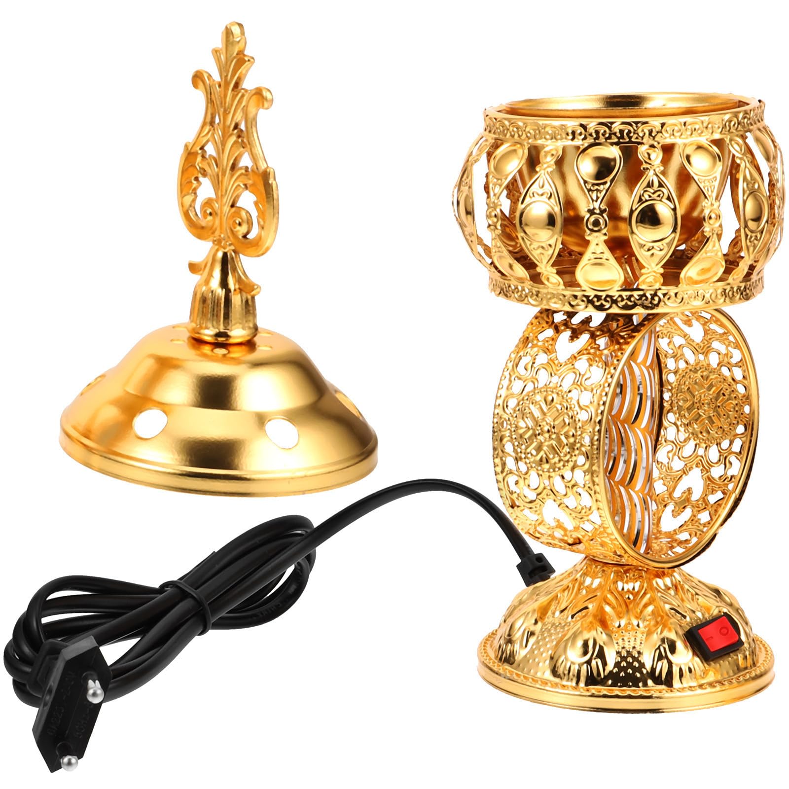 Brûleur de parfum électrique en métal vintage pour maison et bureau