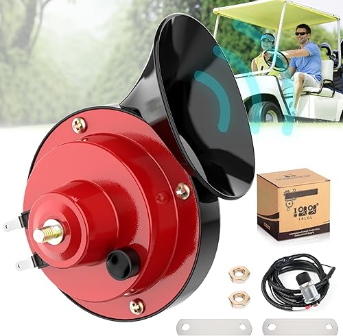 Miniatura 8 de 10L0L Kit de bocina de carrito de golf de 12 voltios, interruptor de bocina y arnés de cables de ajuste universal para Club Car, EZGO y Yamaha y