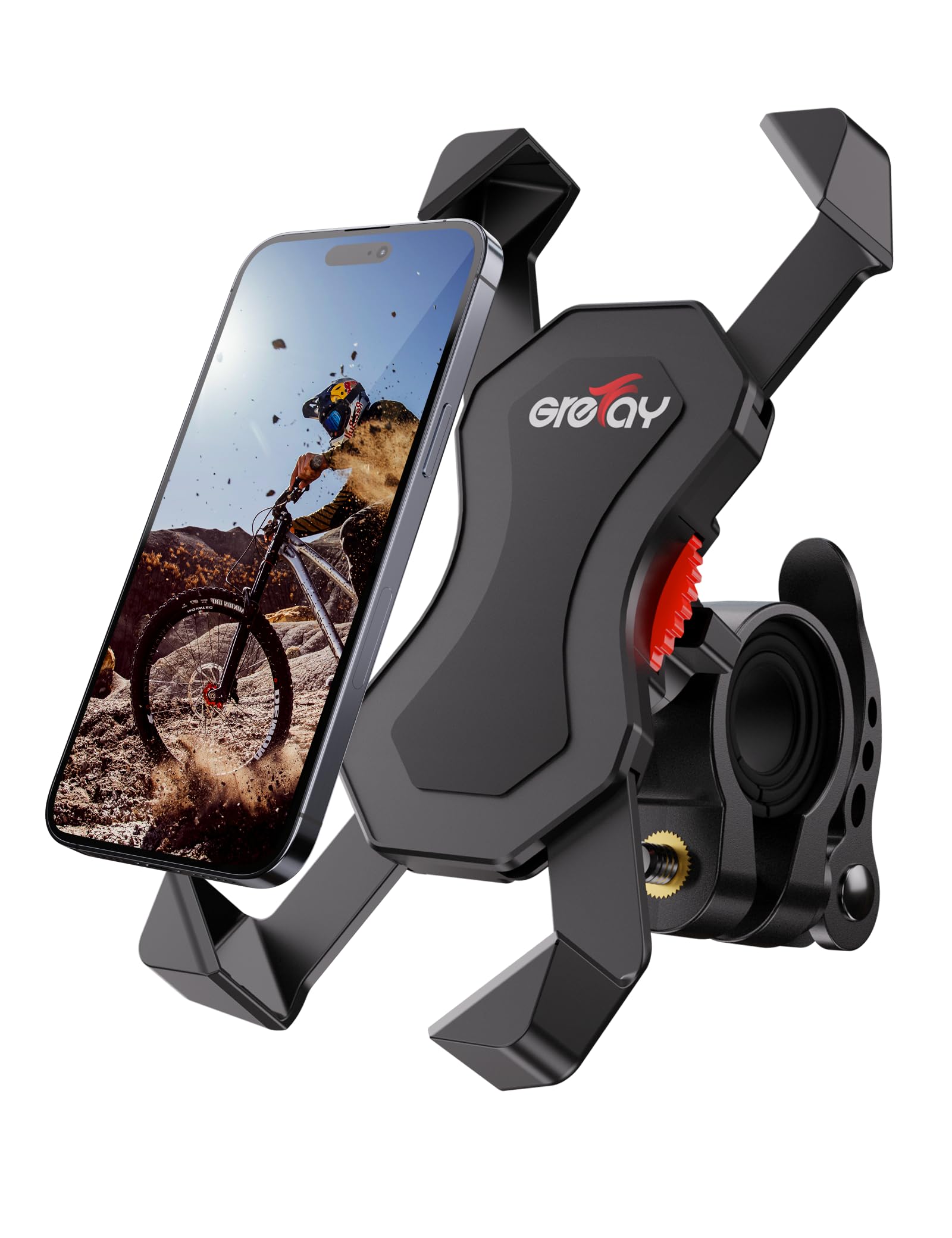 Grefay Fahrrad Handyhalterung Universal Motorrad Handy Halterung für 3,5-6,5 Zoll Smartphone mit 360° Drehbar