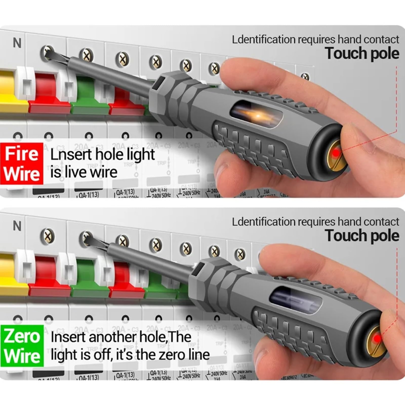 Spannungsprüfer, 5er-Pack Flach-/Kreuz-Elektriker-Schraubendreher 12-220 V Spannungsprüfstift Induktions-Elektriker-Schraubendreher Handwerkzeug,Autoelektrikwerkzeug(Crosshead)