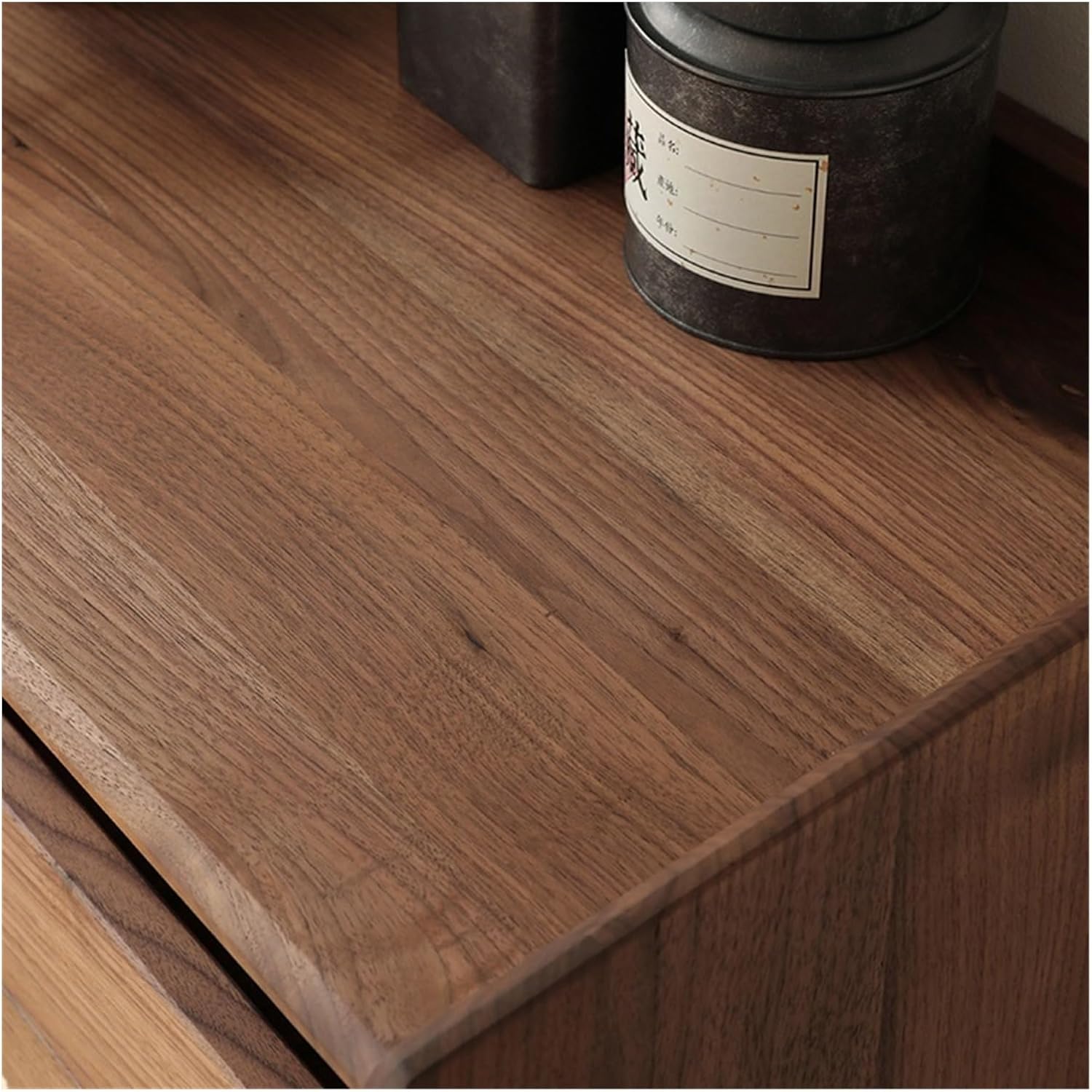 Sideboard Cabinet Solid Wood Sideboard Small Household Walnut Color Storage Dining Room Log Console Coffee Table