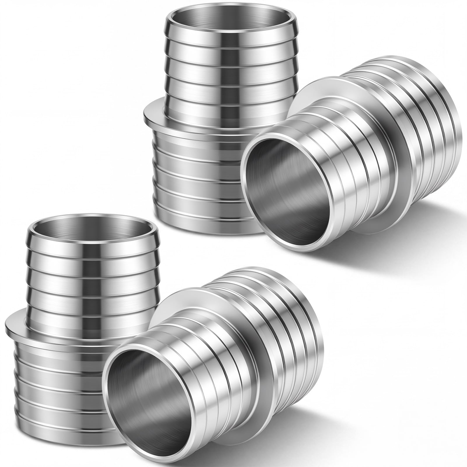 Hicarer 1-1/4" to 1-1/2" 4 Pcs Hose Barb Fittings Hose Barbed Coupler
