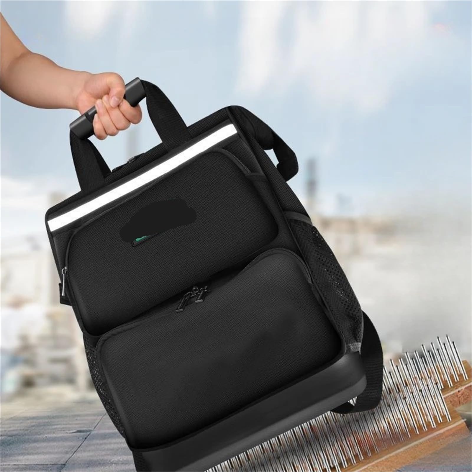 Mochila Para Herramientas Mochila de tela Oxford for herramientas, multifunción, for electricistas, profesionales, accesorios de ferretería, bolsa de almacenamiento, herramientas portátiles, bolsas or