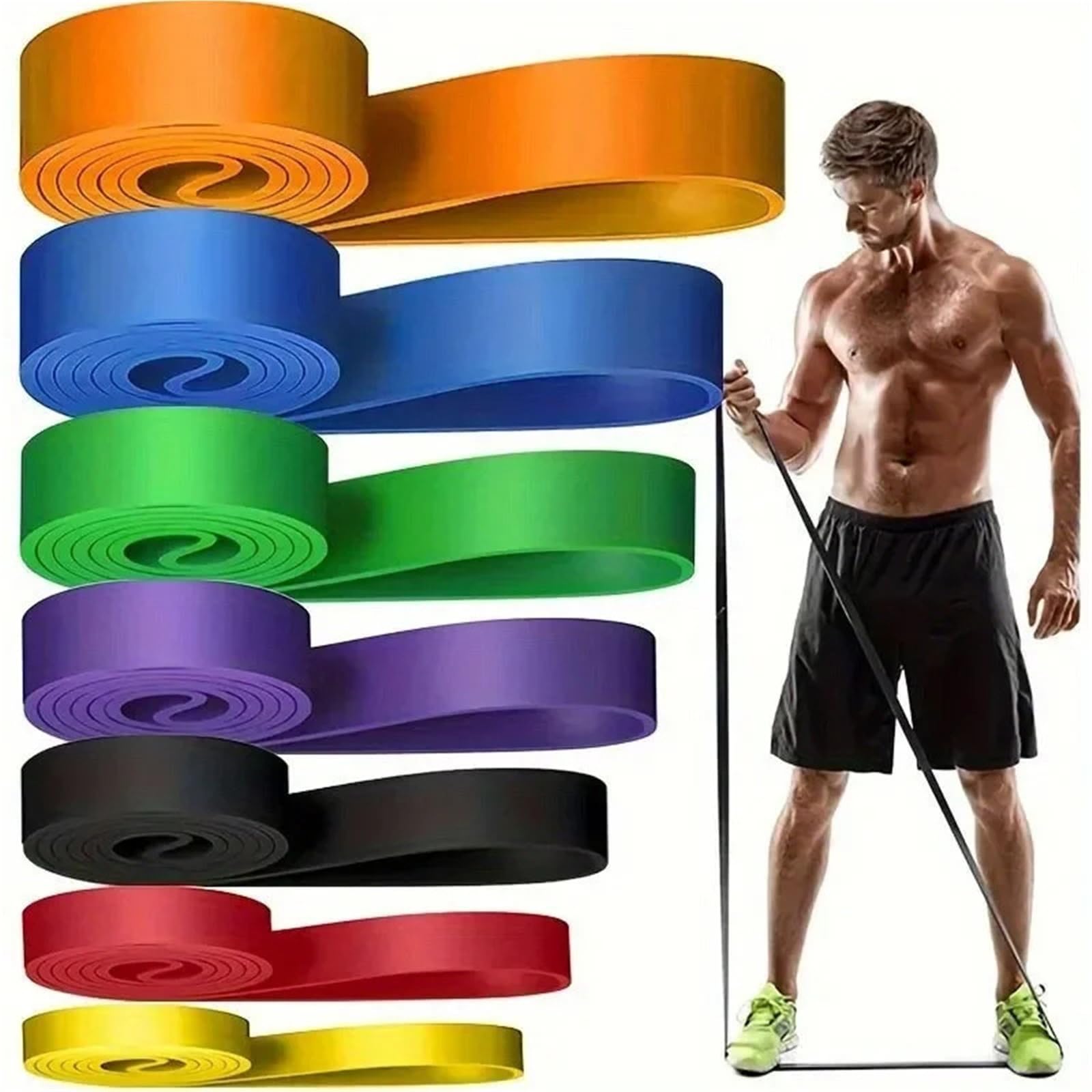 Elastici Fitness Cintura elastica in lattice con fascia di resistenza resistente for trazioni for allenamento pilates, fitness, palestra a casa, esercizi for il corpo