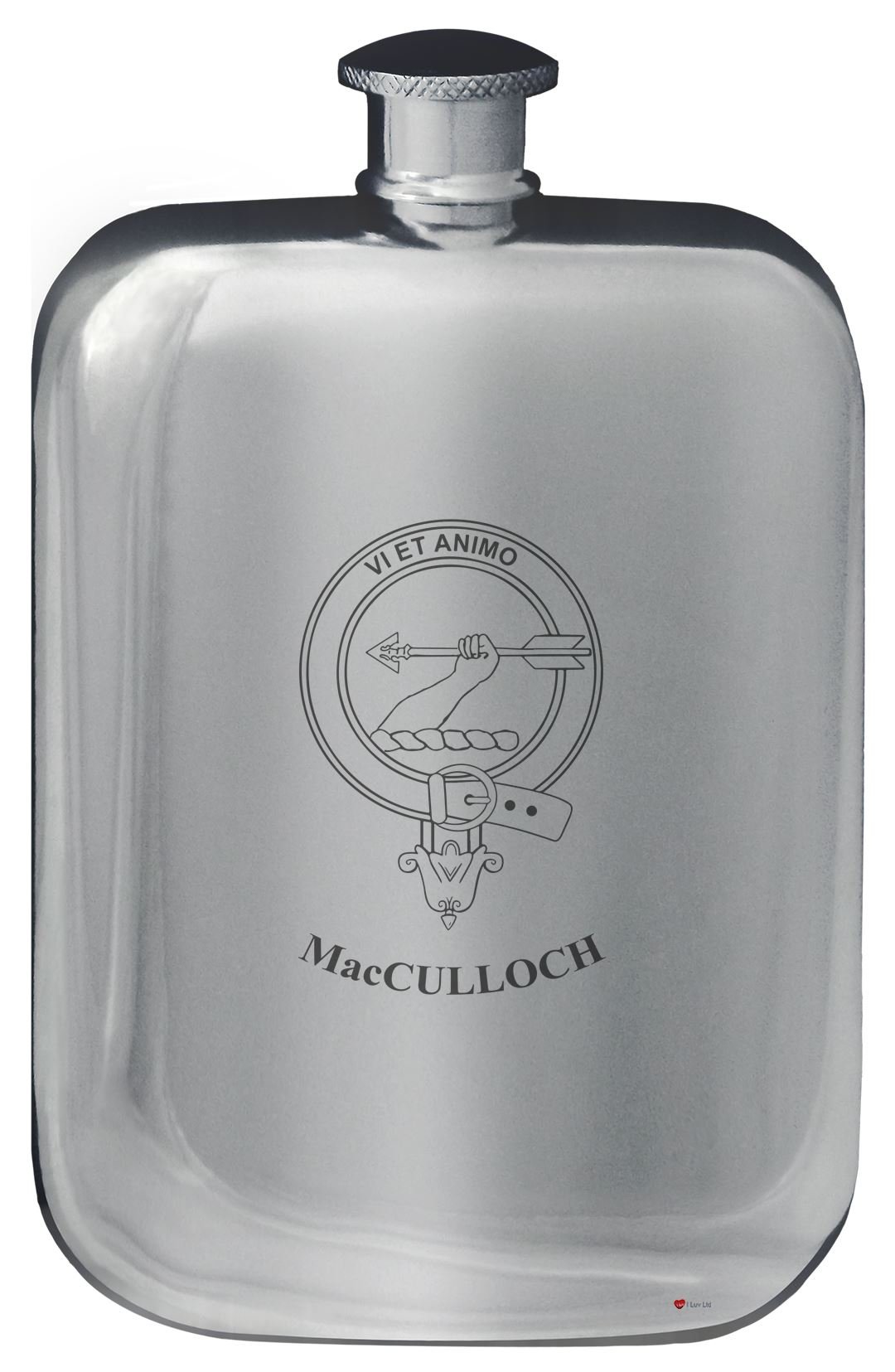 Flacon de poche pour randonnée hip flask rounded en étain MacCulloch 6 oz