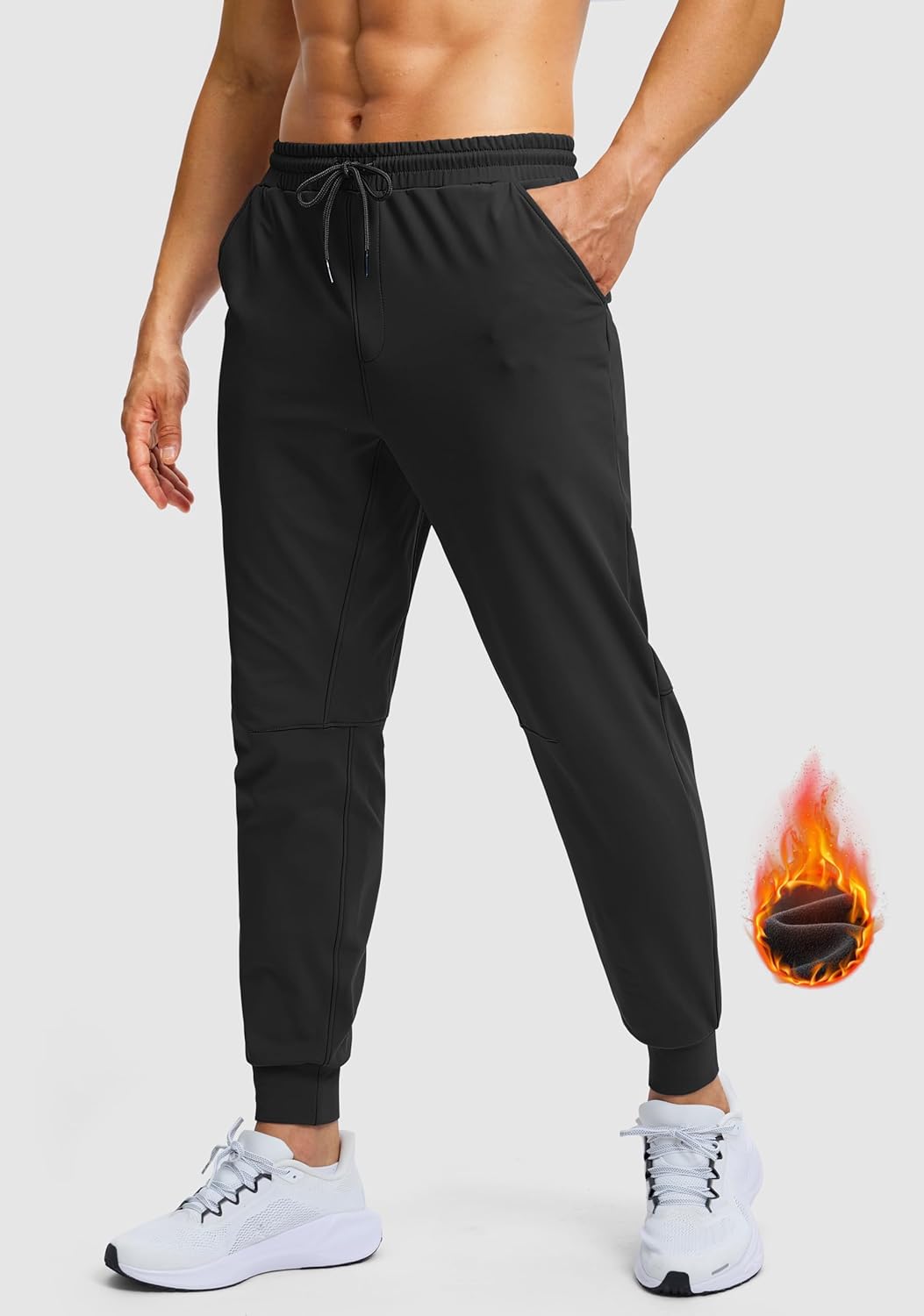 G Gradual Men's Fleece Lined Athletic Pants with Zipper Pocket Winter Warm Joggers Water Resistant Running Sweatpants for Men - Image 2