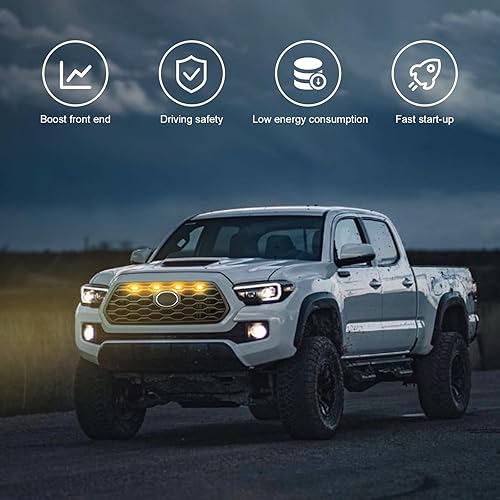 Miniatura 3 de Luces LED mejoradas para parrilla de Seven Sparta, 4 unidades, compatibles con Toyota Tacoma 2020-2023 OEM de todoterreno, deportivomercado de