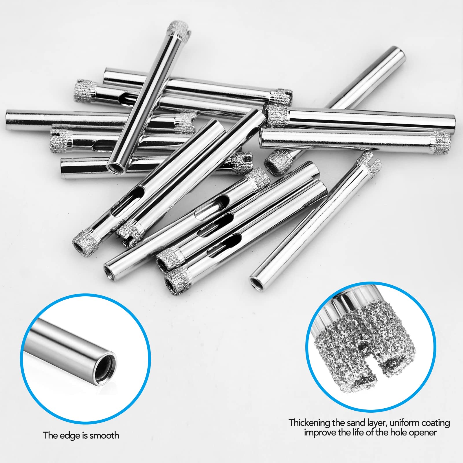 15 Punte Trapano Diamantate Per Vetro E Piastrelle - Set Seghe A Tazza 6-50mm Per Marmo, Ceramica - Foto 6